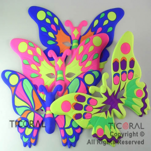 MASCARA MARIPOSA TECNICOLOR FLUO x 6 MASCARA MARIPOSA TECNICOLOR FLUO x 6